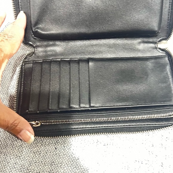 All saints metallic leather long wallet/wristlet - Picture 2 of 16